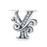 Diy Bracelet Beaded Accessories With Zircon Beads 26 Letters Style - Y - Front View