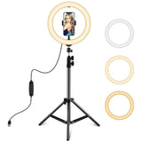10.2 Led Ring Light with 1.1m Tripod for Vlogging and Live Streaming - Front View