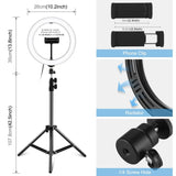 10.2 Led Ring Light with 1.1m Tripod for Vlogging and Live Streaming - Side View