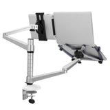 Adjustable Aluminum Double Arm Tablet Stand - Universal Rotation - Side View