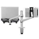 Adjustable Aluminum Double Arm Tablet Stand - Universal Rotation - 45-Degree Angle