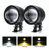 3 Inch Mini Fisheye Yellow And White Two - Colour Spotlight - Side View