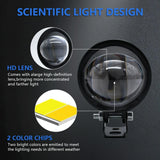 3 Inch Mini Fisheye Yellow And White Two - Colour Spotlight - 45-Degree Angle