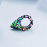 925 Sterling Silver Chameleon Beads For Diy Bracelets - Top-Down View