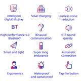 Mini Solar Sport Bluetooth Earphones with Charging Box - Extra Image