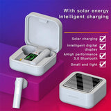Mini Solar Sport Bluetooth Earphones with Charging Box - Extra Image