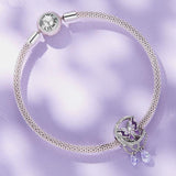 925 Sterling Silver Moon Butterfly Pendant Necklace - 45-Degree Angle