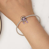 925 Sterling Silver Moon Butterfly Pendant Necklace - Close-Up Angle