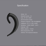 Wireless Bluetooth Earphone - Business Style Ear-hanging - Rear View