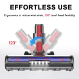 Soft Bristle Roller Brush with Light for Dyson Vacuum Cleaners - 45-Degree Angle