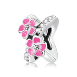 925 Sterling Silver Flower Bead Bracelet & Necklace Set - Front View