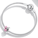 925 Sterling Silver Flower Bead Bracelet & Necklace Set - Close-Up Angle