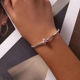 925 Sterling Silver Flower Bead Bracelet & Necklace Set - Low Angle
