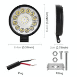 Car Round Work Light With 21Leds Smd - 2835 Lamp Beads - Side View