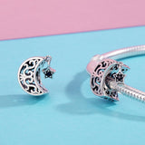 925 Sterling Silver Diy Star & Moon Bead - Rear View