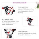 925 Sterling Silver Poker Clown Beads For Diy Bracelets & Necklaces - 45-Degree Angle