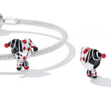 925 Sterling Silver Poker Clown Beads For Diy Bracelets & Necklaces - Rear View