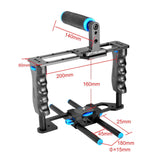 Camera Stabilizer With Protective Cage Handle And Top Set - Side View