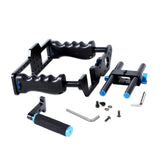 Camera Stabilizer With Protective Cage Handle And Top Set - Top-Down View