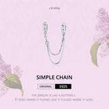 925 Sterling Silver Simple Safety Chain For Diy Bracelets - Top-Down View