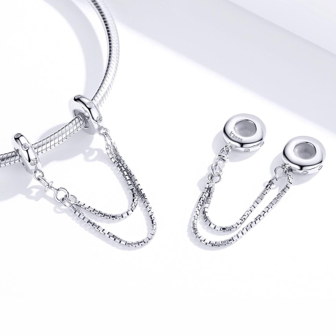 925 Sterling Silver Simple Safety Chain For Diy Bracelets