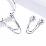 925 Sterling Silver Simple Safety Chain For Diy Bracelets - Rear View