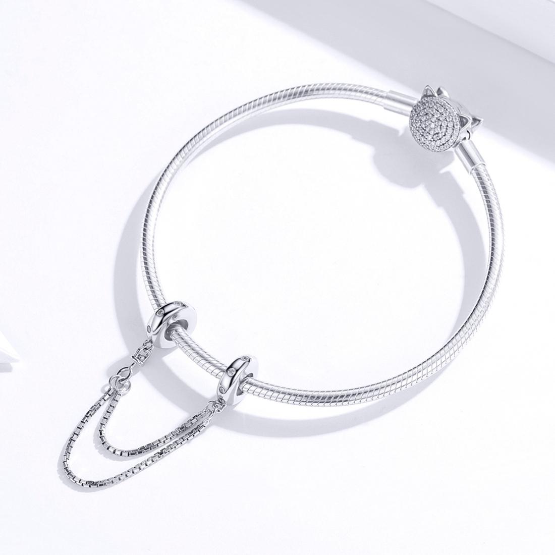 925 Sterling Silver Simple Safety Chain For Diy Bracelets