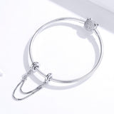 925 Sterling Silver Simple Safety Chain For Diy Bracelets - Close-Up Angle