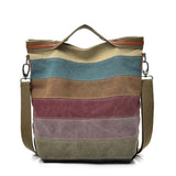 Multi Layer Canvas Crossbody Bag For Women Simple Design - Front View