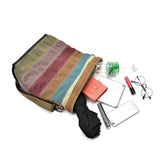 Multi Layer Canvas Crossbody Bag For Women Simple Design - 45-Degree Angle
