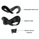 Blackout Sweat Face Cover with Magnetic Closure - Pico 4 Sponge Leather - Side View