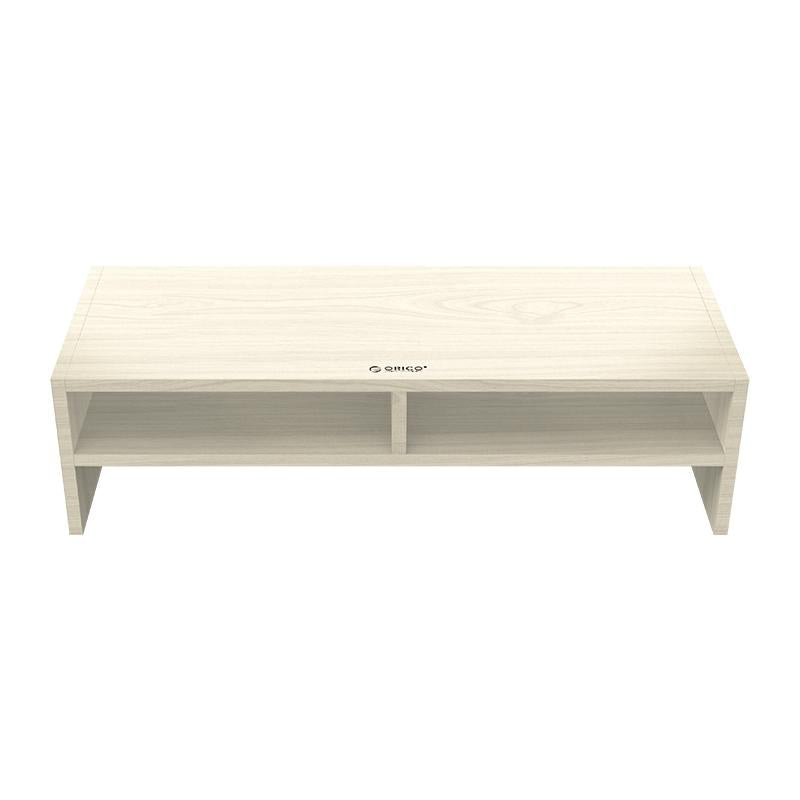 Wood Grain 2-tier Monitor Stand with Partition
