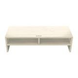 Wood Grain 2-tier Monitor Stand with Partition - Side View