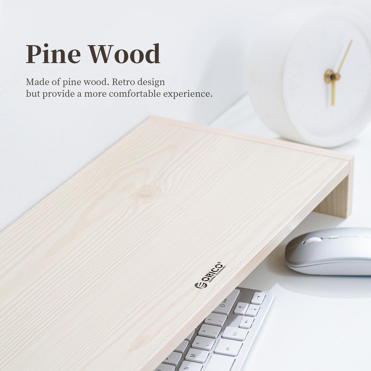 Wood Grain 2-tier Monitor Stand with Partition