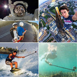 Extendable Selfie Monopod for Action Cameras - 22.5-80cm Length - Rear View