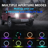 7 Inch Car Colorful Round Angel Eye Headlight - Close-Up Angle