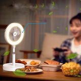 Multi-function Rechargeable Fan Lamp with Telescopic Bracket - Low Angle