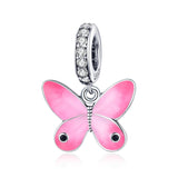 925 Sterling Silver Butterfly Pendant For Diy Bracelets & Necklaces - Front View