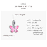 925 Sterling Silver Butterfly Pendant For Diy Bracelets & Necklaces - 45-Degree Angle