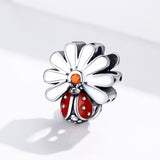 925 Sterling Silver Ladybug Beads For Diy Bracelets & Necklaces - Side View