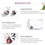 925 Sterling Silver Ladybug Beads For Diy Bracelets & Necklaces - 45-Degree Angle