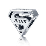 925 Sterling Silver Hollow Beads For Diy Bracelets Perfect Mother'S Day Gift - Front View