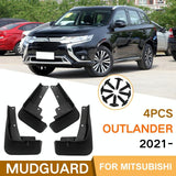 For Mitsubishi Outlander 2021 4Pcs / Set Car Auto Soft Plastic Splash Flaps Fender Guard - Side View