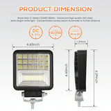 2 Pcs 4 Inch 20W Spot / Flood Light White Light Square - Shaped Waterproof Car Suv Work Lights Spotlight Led Bulbs Dc 9 - 30V - Side View