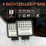 2 Pcs 4 Inch 20W Spot / Flood Light White Light Square - Shaped Waterproof Car Suv Work Lights Spotlight Led Bulbs Dc 9 - 30V - 45-Degree Angle