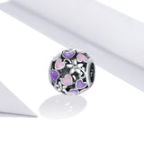 925 Sterling Silver Flower Heart Beads For Diy Bracelets & Necklaces - Side View