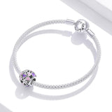 925 Sterling Silver Flower Heart Beads For Diy Bracelets & Necklaces - 45-Degree Angle