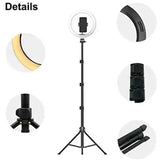 10 Inch Ring Light Set for Live Streaming and Beauty Stand - Side View