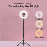 10 Inch Ring Light Set for Live Streaming and Beauty Stand - Close-Up Angle