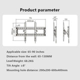 Adjustable Tv Wall Mount Bracket For 65-90 Inch Tvs - Extra Image